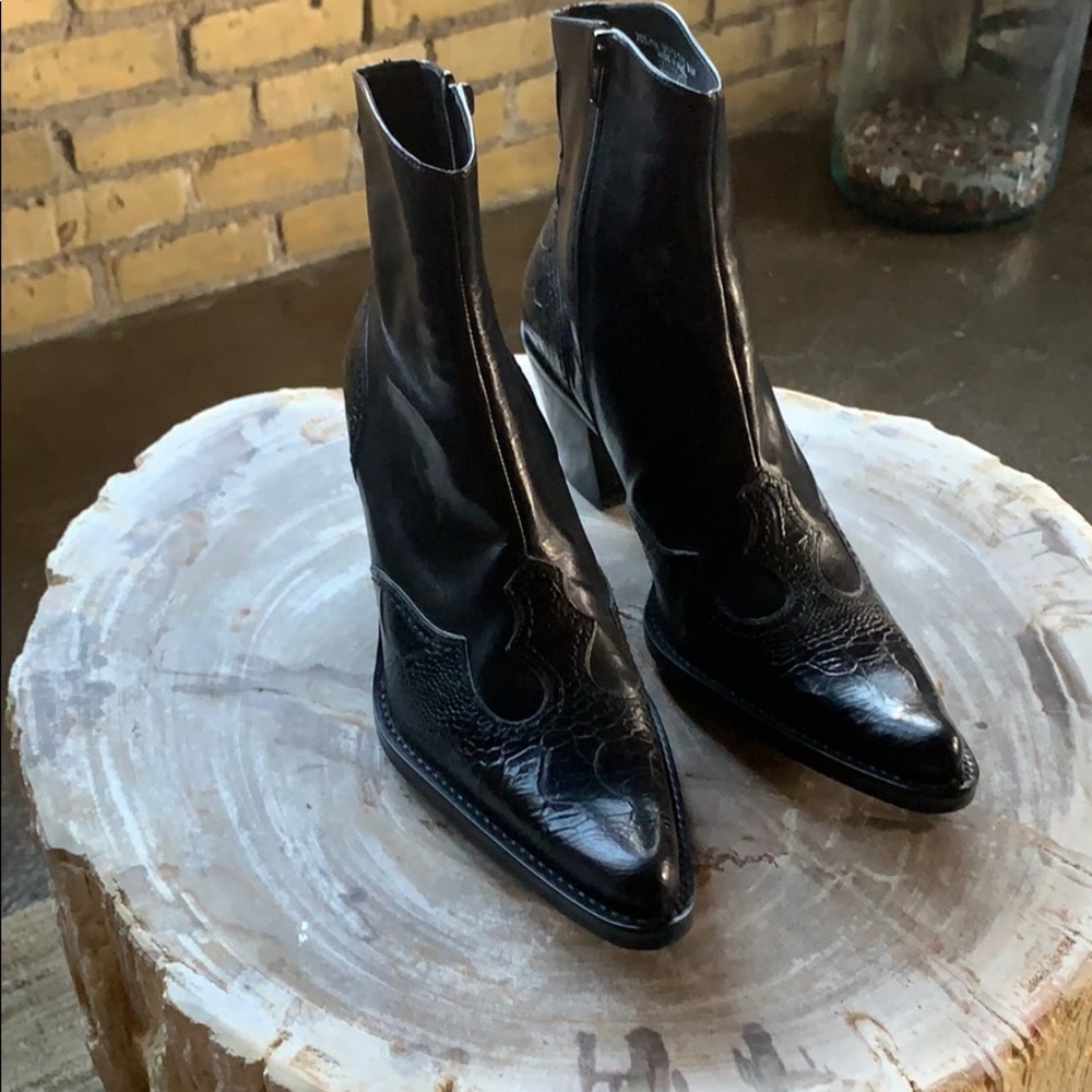 Franco Sarto Lowdown Western Bootie Black 9.5